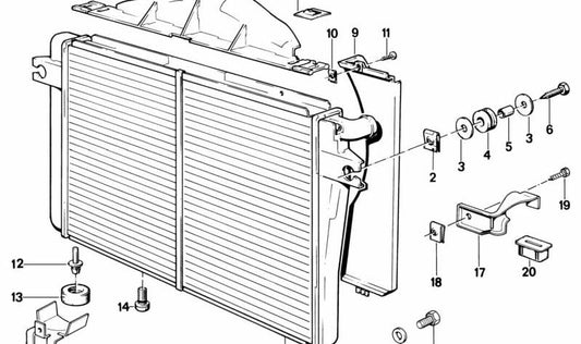 Radiador de refrigerante para BMW E28, E24 (OEM 17111712445). Original BMW