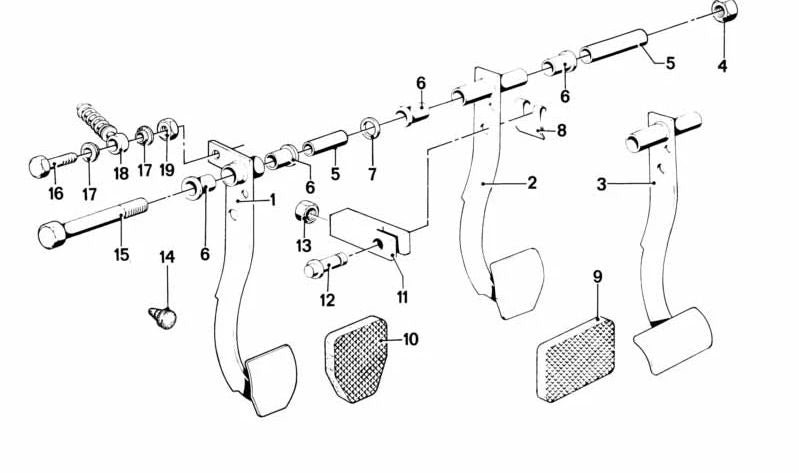 Funda para Pedal para BMW E21, E12, E24 (OEM 35214540122). Original BMW