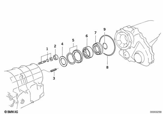 Roller bearing for BMW 5 Series E34 (OEM 27131227561). Original BMW