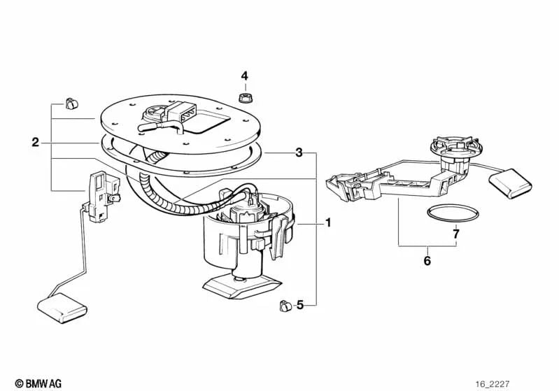 Sensor de Nivel de Combustible Izquierdo para BMW Serie 7 E38 (OEM 16141182111). Original BMW