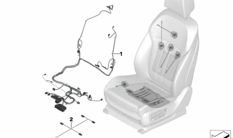 Arnés de cableado asiento izquierdo para BMW F91, F92 (OEM 61129441396). Original BMW