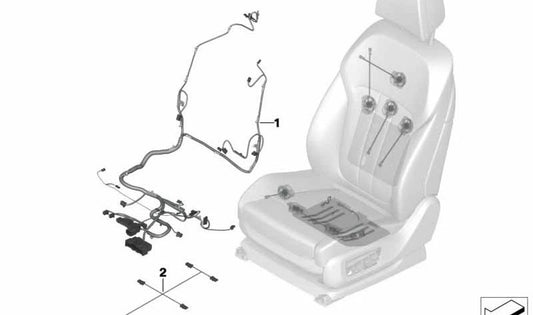 Cableado del asiento derecho para BMW G05, G06, G07 (OEM 61128736227). Original BMW