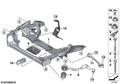 Brazo de control derecho para BMW Z4 E89 (OEM 31126786204). Original BMW.