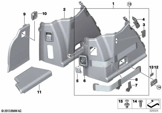 Left trunk lid for BMW F07N (OEM 51477342883). Original BMW