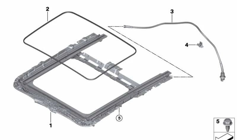 Sunroof frame for BMW G22, G82 (OEM 54109854518). Original BMW