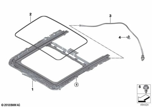 Tubo de desagüe de agua para BMW G20, G20N, G80 (OEM 54107447860). Original BMW