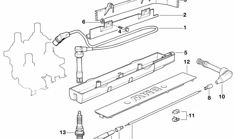 Cable de Encendido para BMW Serie 3 E36 (OEM 12121247526). Original BMW