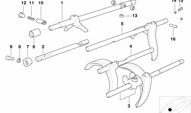 Palanca de cambio OEM 23311224359 para BMW E28, E34, E24. Original BMW.