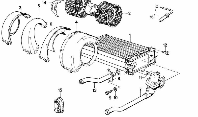 Tubo para BMW Serie 3 E30 (OEM 64111373799). Original BMW.