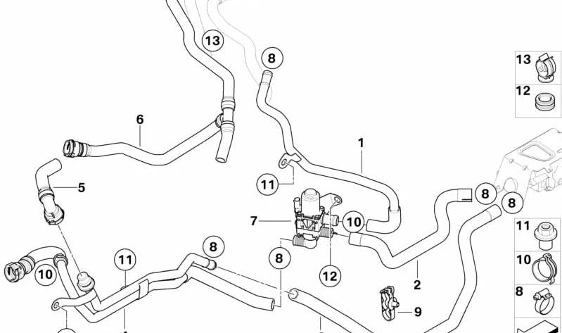 Manguera de retorno de aceite OEM 64219222752 para BMW X5 (E70), X5 LCI (E70), X6 (E71). Original BMW