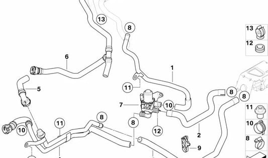 Manguera de retorno de aceite OEM 64219222752 para BMW X5 (E70), X5 LCI (E70), X6 (E71). Original BMW