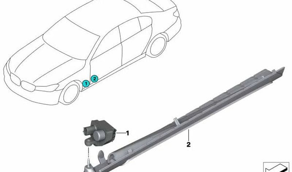 Módulo de luz alfombra luminosa izquierda para BMW G38, G32, G11, G12 (OEM 63147370179). Original BMW