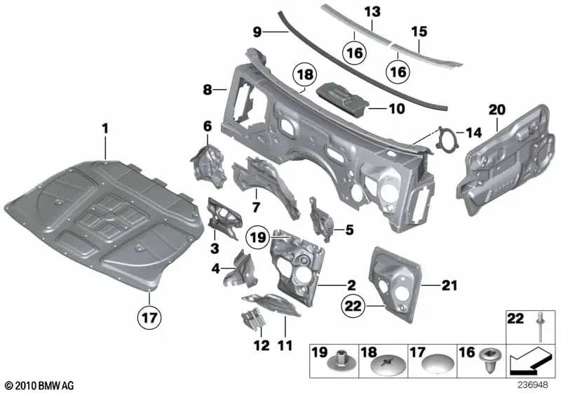 Scellant de la roue avant gauche pour la série BMW 5 F10, F11, F18 (OEM 51487232607). BMW d'origine