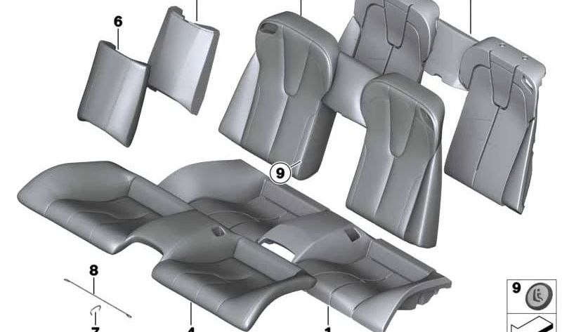 Revestimiento de cuero original OEM 52208066576 para reposabrazos central BMW {F12, F13}. Original BMW.