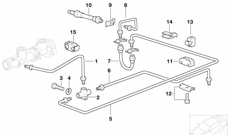 Tubería para BMW E21, E36, E12, E28, E34, E39, E24, E23, E32 (OEM 34326755576). Original BMW