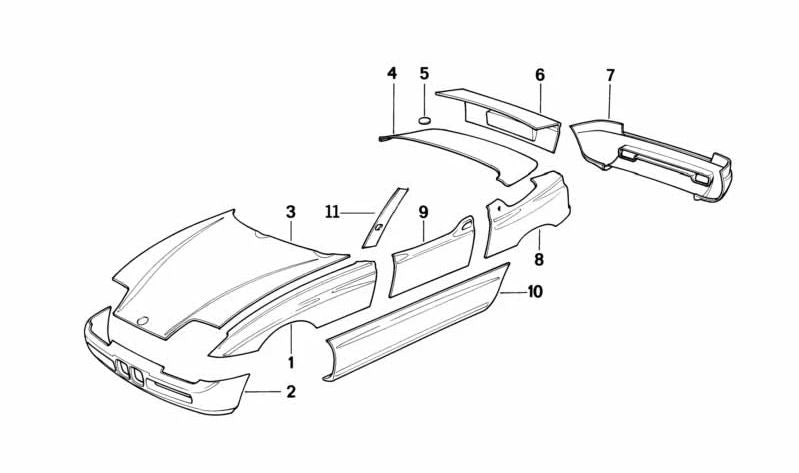 Grill Front OEM 51118121355 para BMW Z1. BMW original.