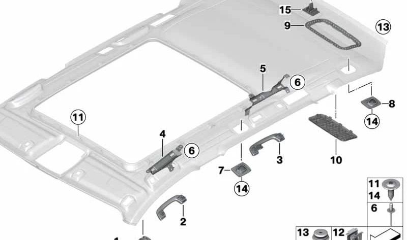 Cubierta de soporte red separadora delantera derecha OEM 51447292012 para BMW F31 (Serie 3 Touring). Original BMW