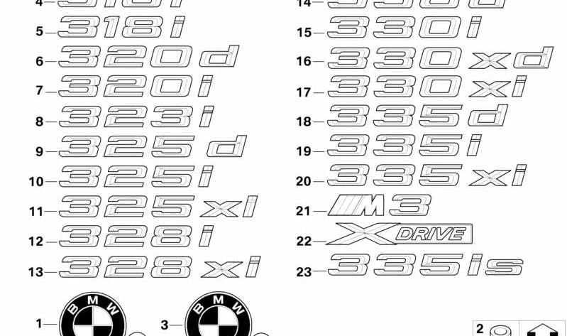 Emblema Adhesivo Trasero para BMW Serie 3 E92N, E93N (OEM 51147364378). Original BMW