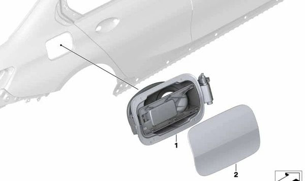 Tapa de llenado de combustible OEM 41007433430 para BMW G20, G80. Original BMW.