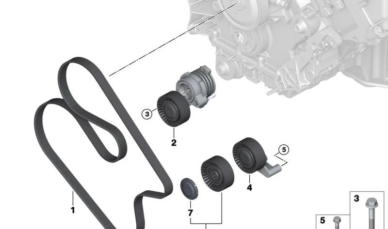 Correa poli V OEM 11287540949 para BMW E70, E71, E72. Original BMW