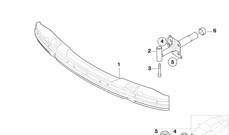 Absorbedor de impacto delantero izquierdo OEM 51118159359 para BMW E39. Original BMW.