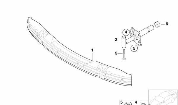 Soporte para parachoques delantero OEM 51118245858 para BMW Serie 5 (E39). Original BMW