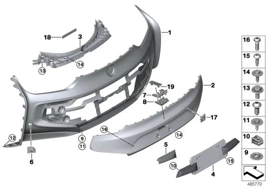 Juego de soportes PDC traseros exteriores para BMW I12, I12N, I15 (OEM 51127394629). Original BMW