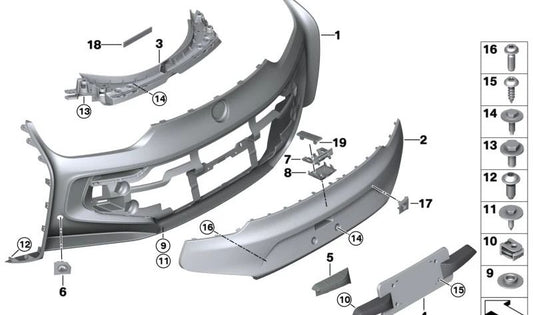 Guia central traseira OEM 51127336296 para BMW I12, i15. BMW original.