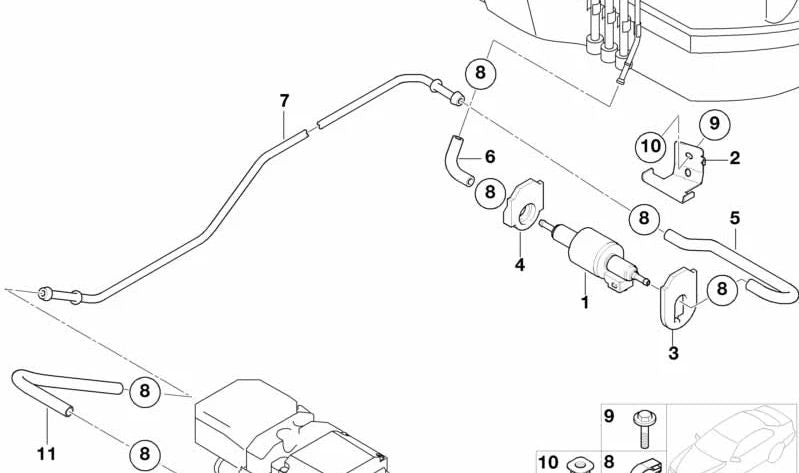 Soporte para BMW E65, E66 (OEM 64128385660). Original BMW