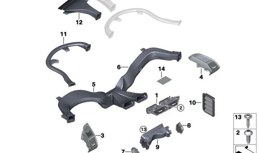 Canal de descongelación de ventana lateral derecho para BMW I01, I01N (OEM 51459288294). Original BMW