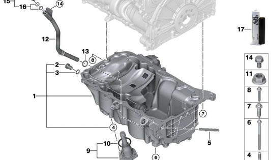 OEM -Ölschneider 11138595451 für BMW U06 (Active Tourer der Serie 2). Original BMW.