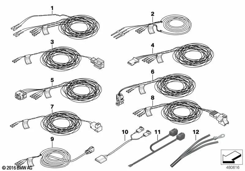 Cable de Reparación para Reposacabezas Activos en BMW Serie 3 E90N, E91N, E92, E92N, E93, E93N (OEM 61119194037). Original BMW