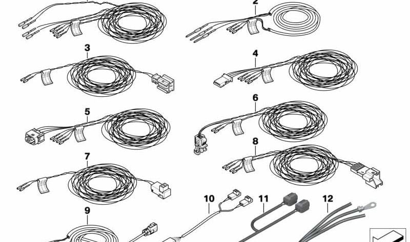 Cable de repuesto OEM 61129187010 para conector de asiento/módulo de control BMW. Compatible con modelos BMW: E81, E82, E87, E88, F20, F21, F22, F23, E90, E91, E92, E93. Original BMW.