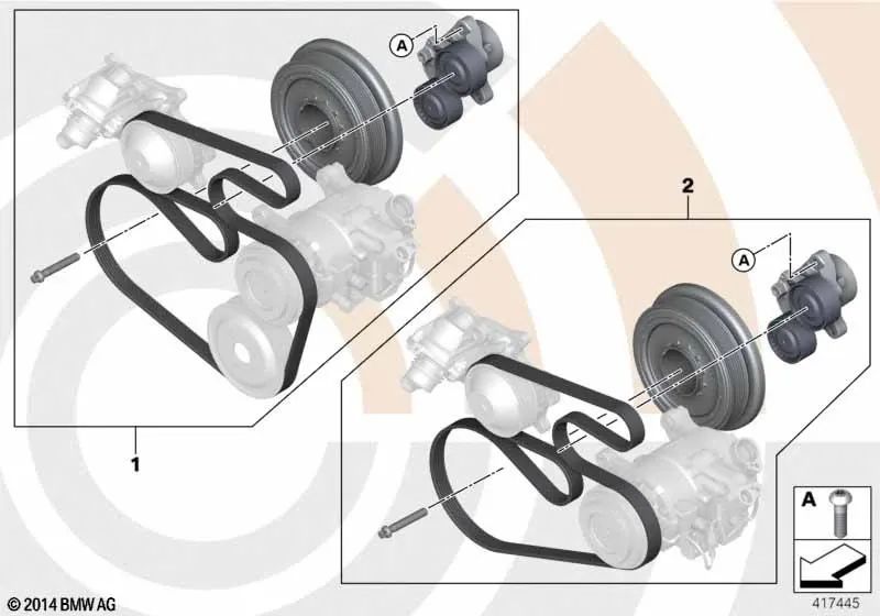 Kit de reparación de transmisión por correa completo para BMW E90N, E91N, E92N, E93N, X1 E84 (OEM 11282365965). Original BMW