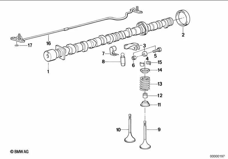 Árbol de levas para BMW E30, E28 (OEM 11311287139). Original BMW