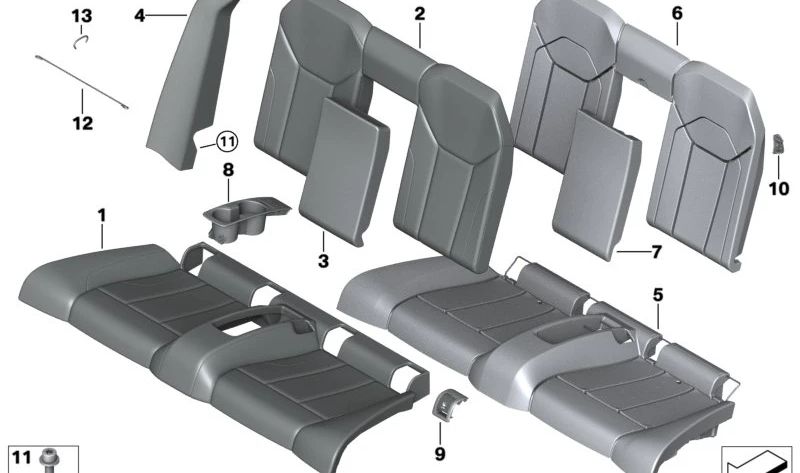 Panel lateral de cuero derecho OEM 52208067358 para BMW G83. Original BMW.