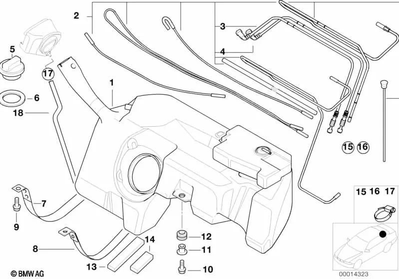 Tubería de Combustible de Alimentación para BMW E46, F30, F80 (OEM 16112229673). Original BMW