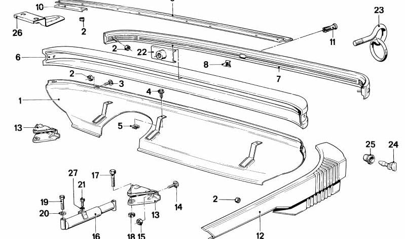 OEM 5112185977 Support Ridsher per BMW E23. BMW originale.