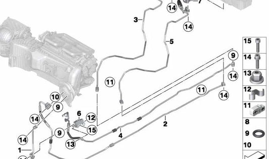 Saugleitung para BMW F30 (OEM 64539232467). Original BMW.