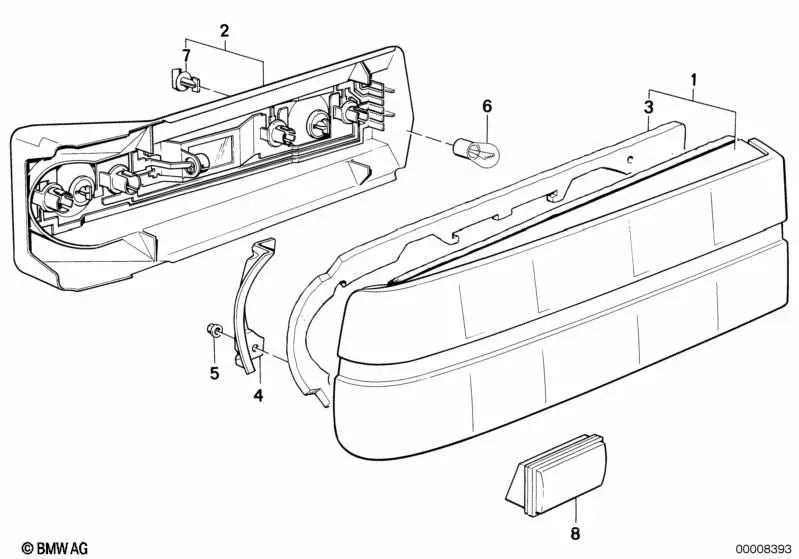 Soporte izquierdo para BMW Serie 3 E30 (OEM 63211385377). Original BMW