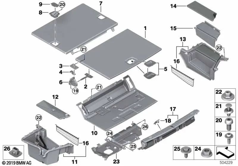 Fondo del Maletero para BMW Serie 7 G11, G12 (OEM 51477384921). Original BMW