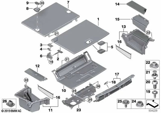 Trunk Bottom for BMW 7 Series G11, G12 (OEM 51477384921). Genuine BMW