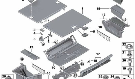 Revestimiento de maletero para BMW G11, G11N, G12, G12N (OEM 51477355797). Original BMW