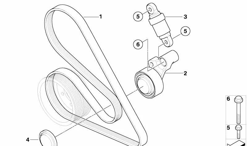 Tensor di Correa con ARM OEM 11287838194 per BMW E90, E92, E93. BMW originale.