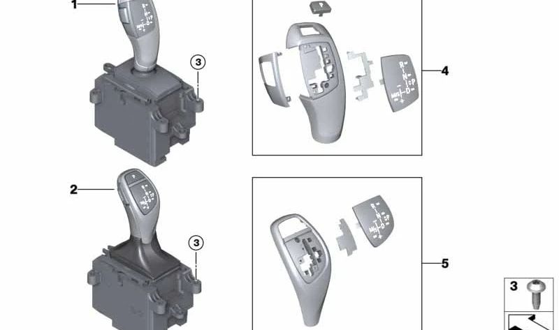 Conjunto de repuesto de embellecedores para selector de marcha para BMW X5 F15 (OEM 61319346826). Original BMW