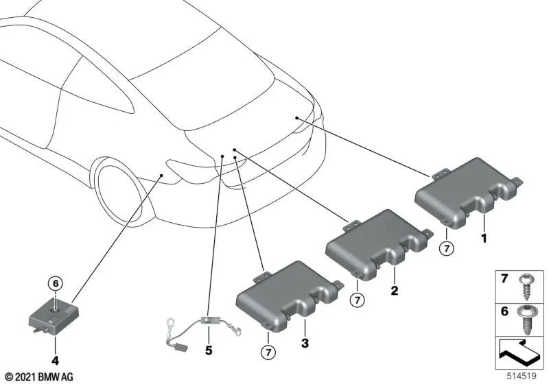 Adaptador de antena para BMW Serie 4 G23, G83 (OEM 65209434273). Original BMW.