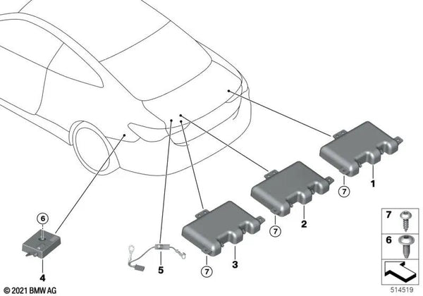 Adaptador de antena para BMW Serie 4 G23, G83 (OEM 65209434273). Original BMW.