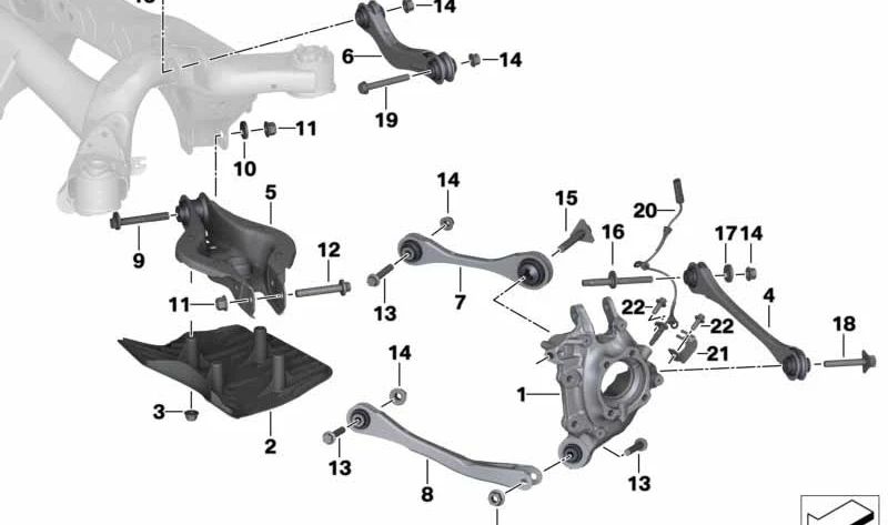 Mangueta trasera derecha OEM 33306878626 para BMW G29 (Z4). Original BMW