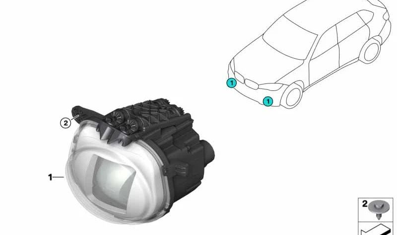 Links gerichtete Scheinwerfer für BMW X5 F15, F85, X6 F16, F86 (OEM 63117494865). Original BMW.