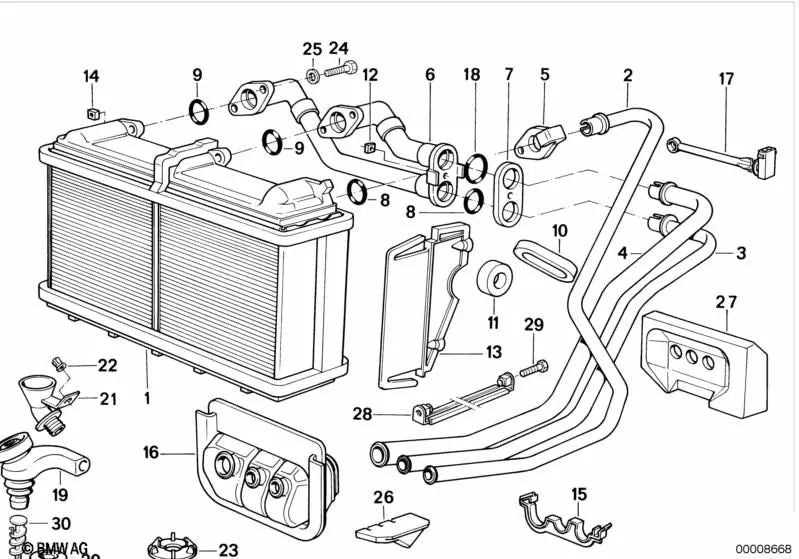 Tubo para BMW Serie 7 E32 (OEM 64111379932). Original BMW